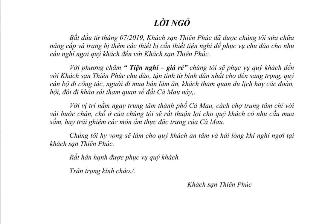 Khach San Thien Phuc Hotel Cà Mau Kültér fotó